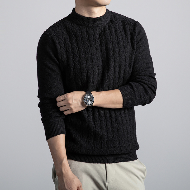 Liam Men’s Cable Knit Sweater – Merino Wool Pullover