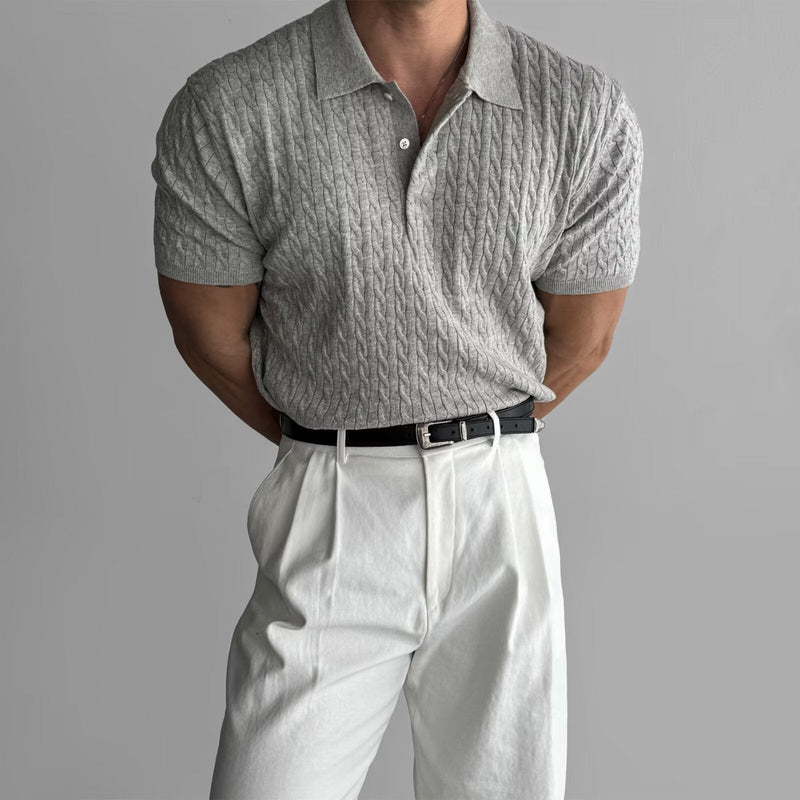 Ralph Cable Knit Polo – Luxe Texture in a Modern Silhouette