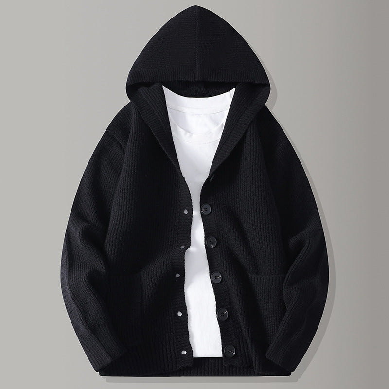 Rafael Men’s Hooded Knit Cardigan – Soft Button-Up Sweater