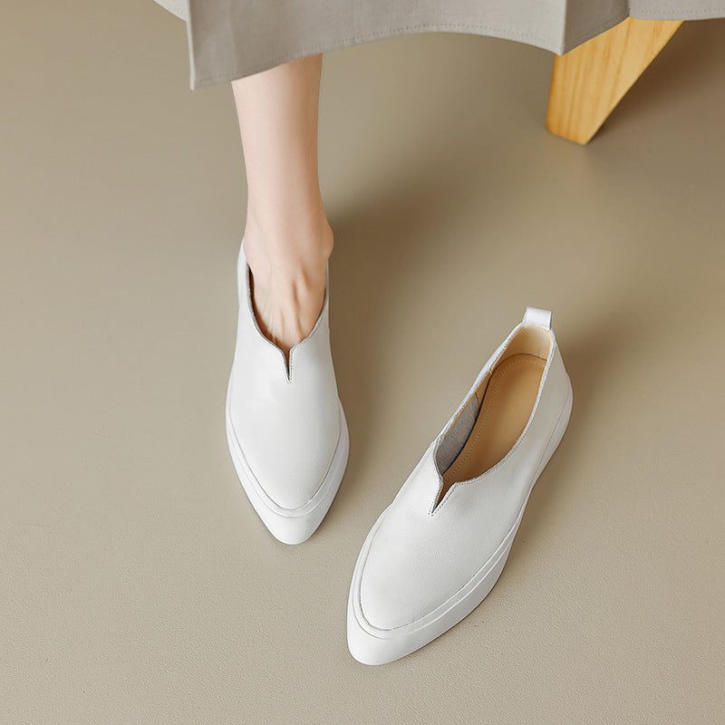 Sophia Women’s Leather Slip-On Shoes – Comfort Full-Grain Leather Sneakers