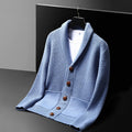 Matthew Men’s Waffle Knit Cardigan – Premium Knit Blend & Shawl Collar
