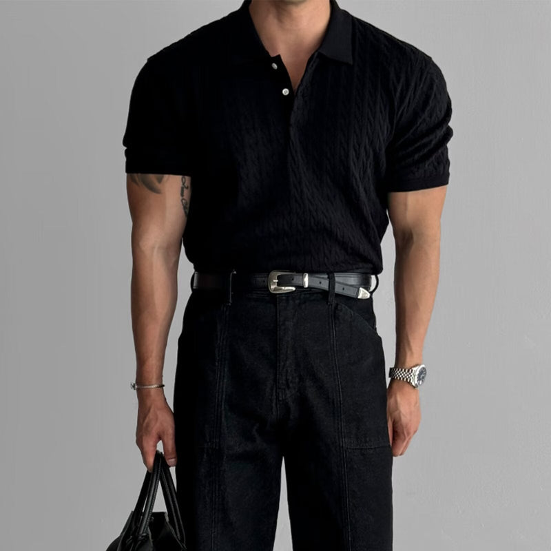 Ralph Cable Knit Polo – Luxe Texture in a Modern Silhouette