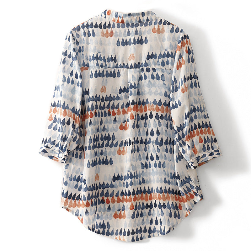 Jade Soft Cotton Draped Blouse – Lightweight Everyday Layer with Subtle Elegance