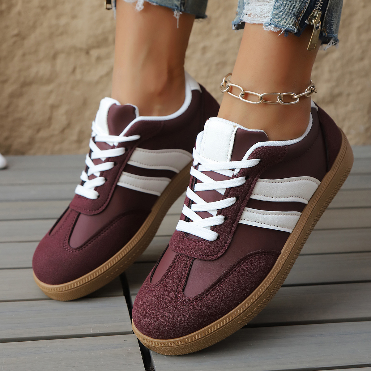 Geneva Women's Trainer - Retro-inspired Lightweight Leather & Suede Sneakers