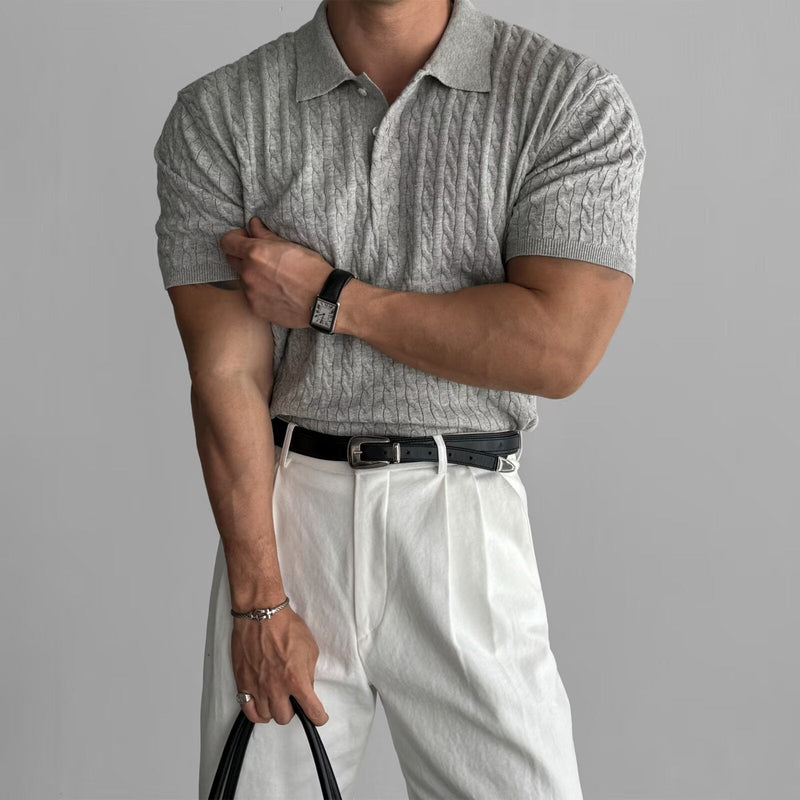 Ralph Cable Knit Polo – Luxe Texture in a Modern Silhouette