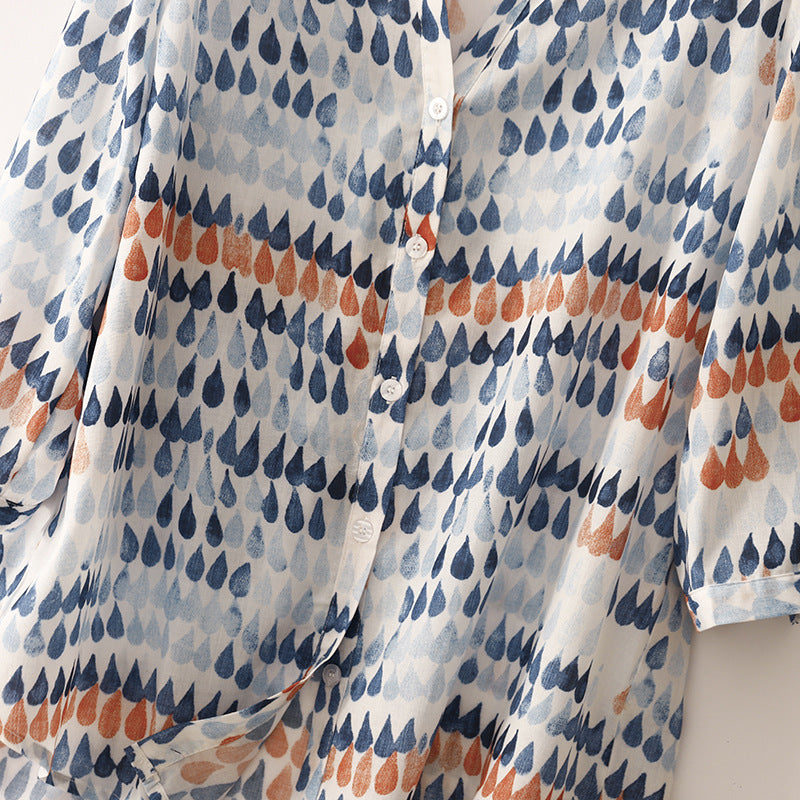 Jade Soft Cotton Draped Blouse – Lightweight Everyday Layer with Subtle Elegance