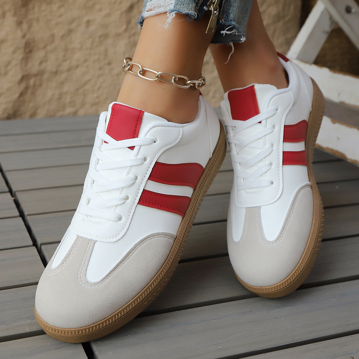 Geneva Women's Trainer - Retro-inspired Lightweight Leather & Suede Sneakers