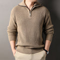 Jourdan Men’s Half Zip Sweater – Thick Ribbed Knit Pullover