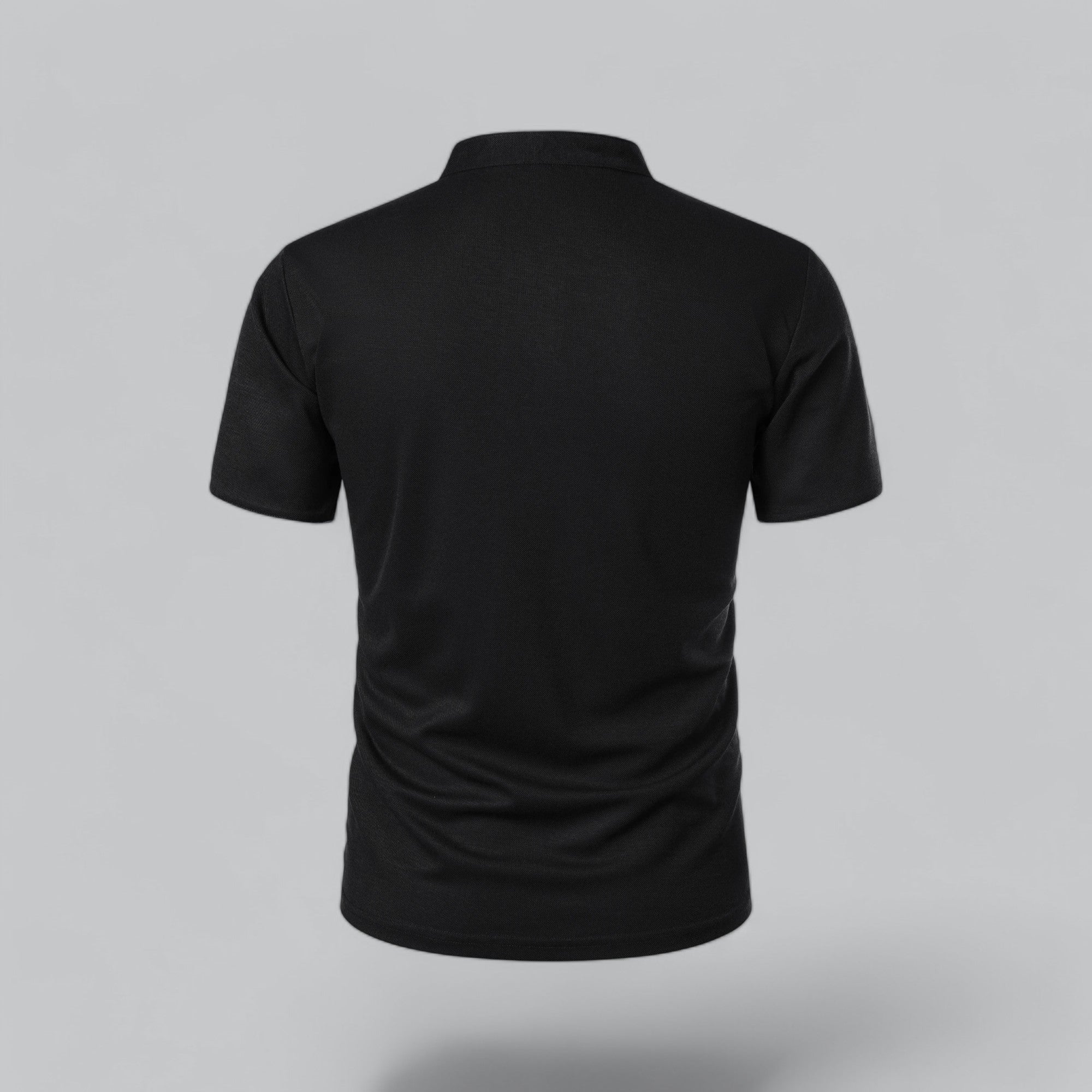 Leandro Collarless Performance Polo Shirt — Lightweight Breathable Casual Top