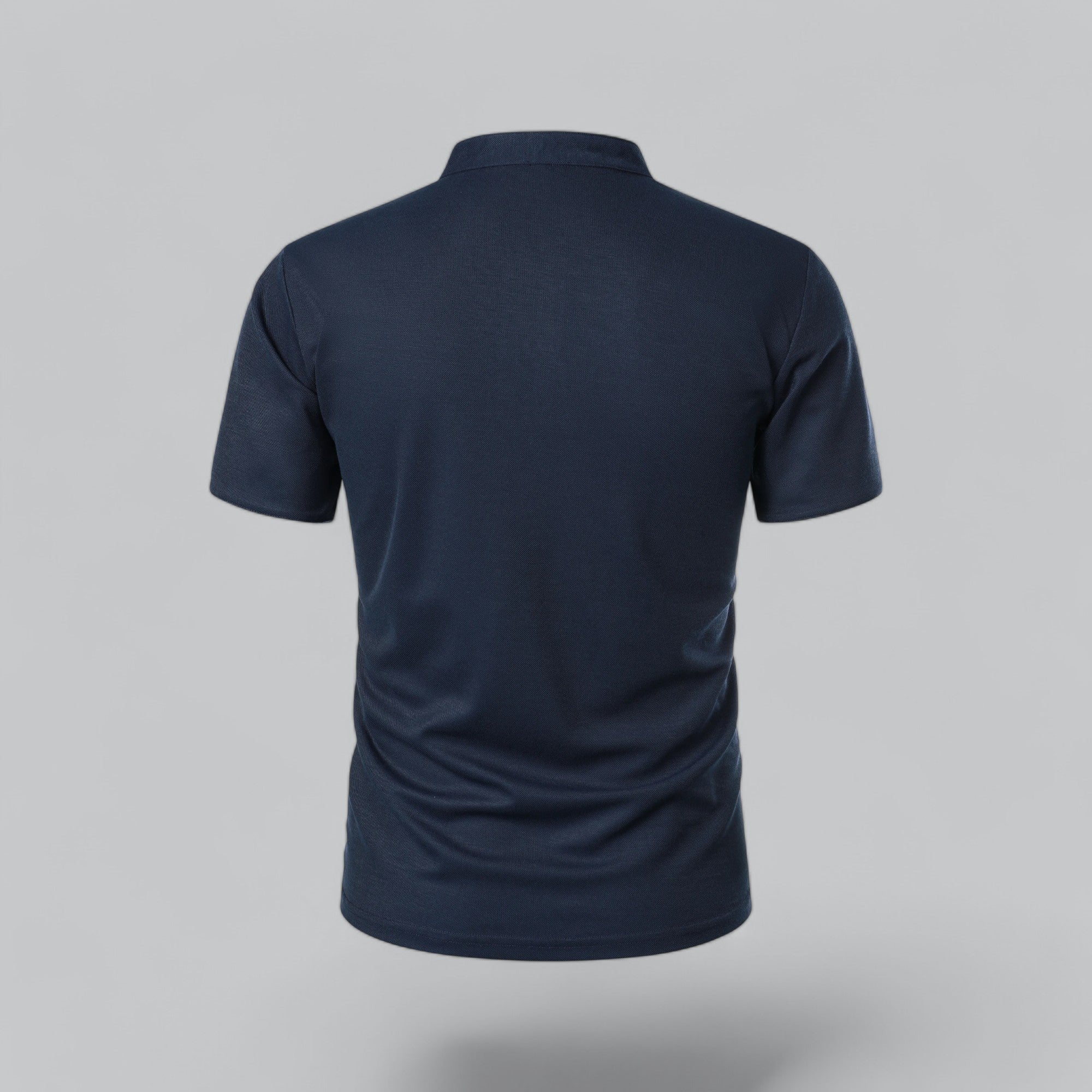 Leandro Collarless Performance Polo Shirt — Lightweight Breathable Casual Top