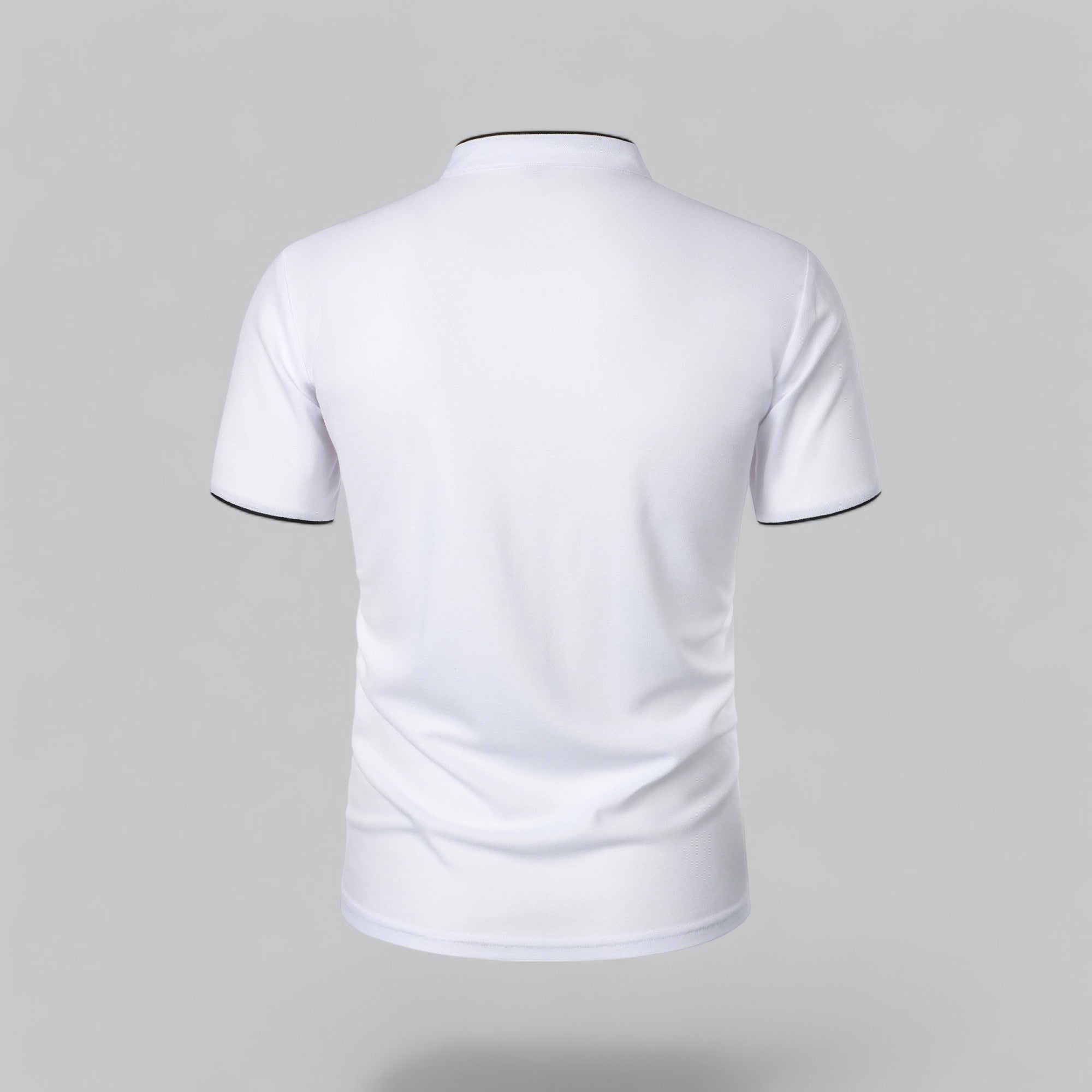 Leandro Collarless Performance Polo Shirt — Lightweight Breathable Casual Top