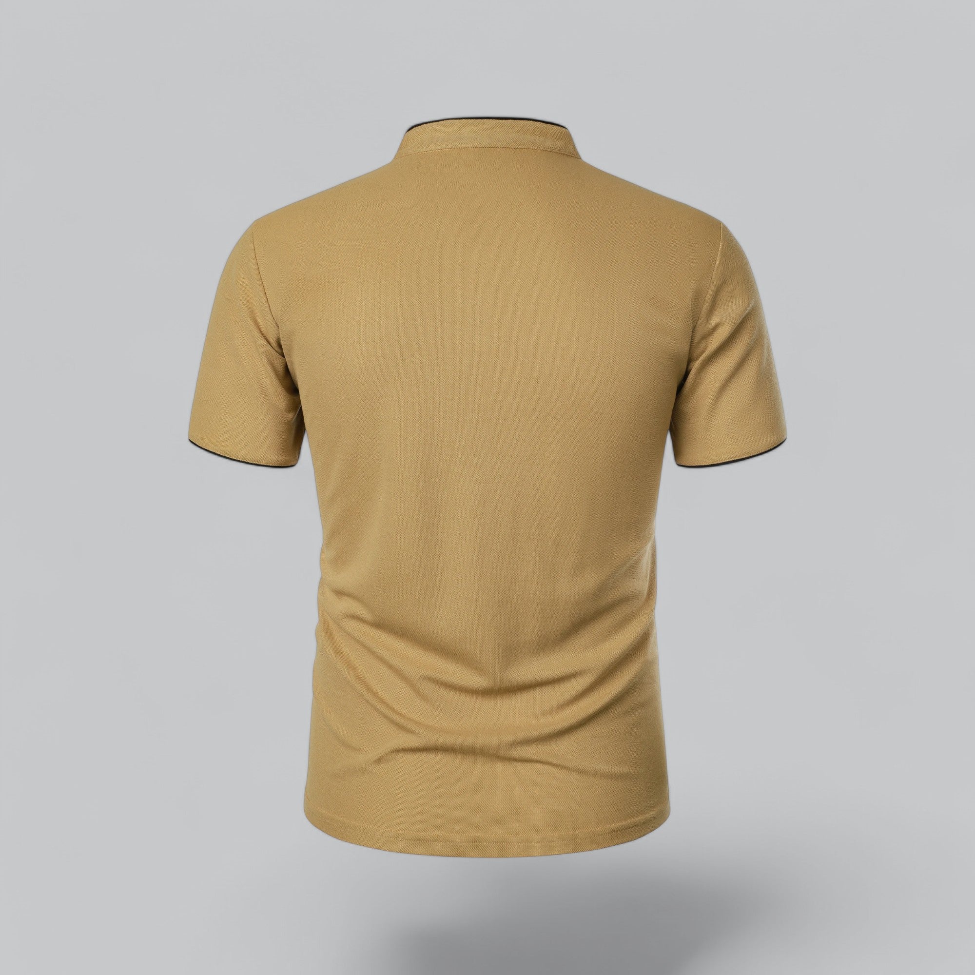 Leandro Collarless Performance Polo Shirt — Lightweight Breathable Casual Top