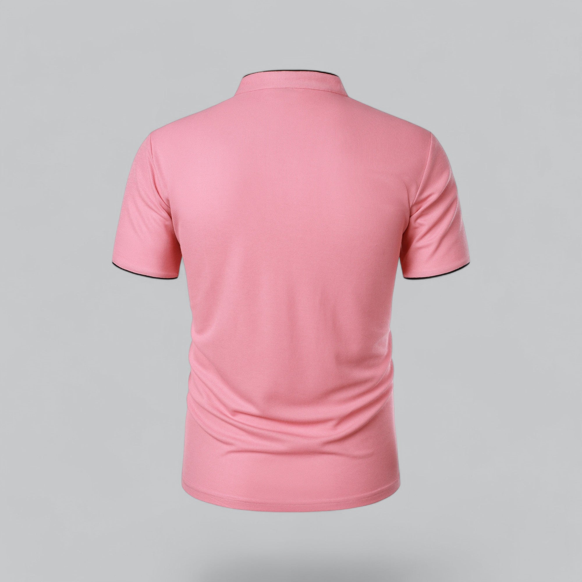 Leandro Collarless Performance Polo Shirt — Lightweight Breathable Casual Top