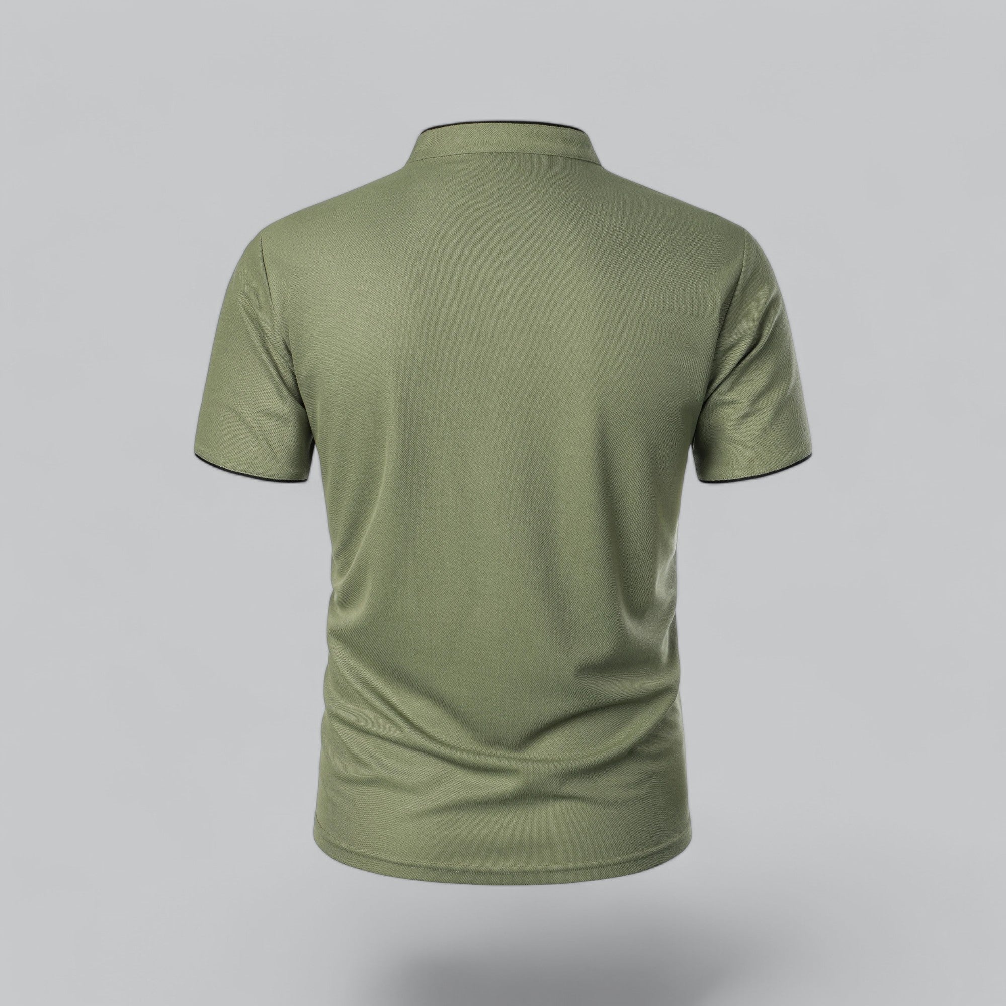 Leandro Collarless Performance Polo Shirt — Lightweight Breathable Casual Top