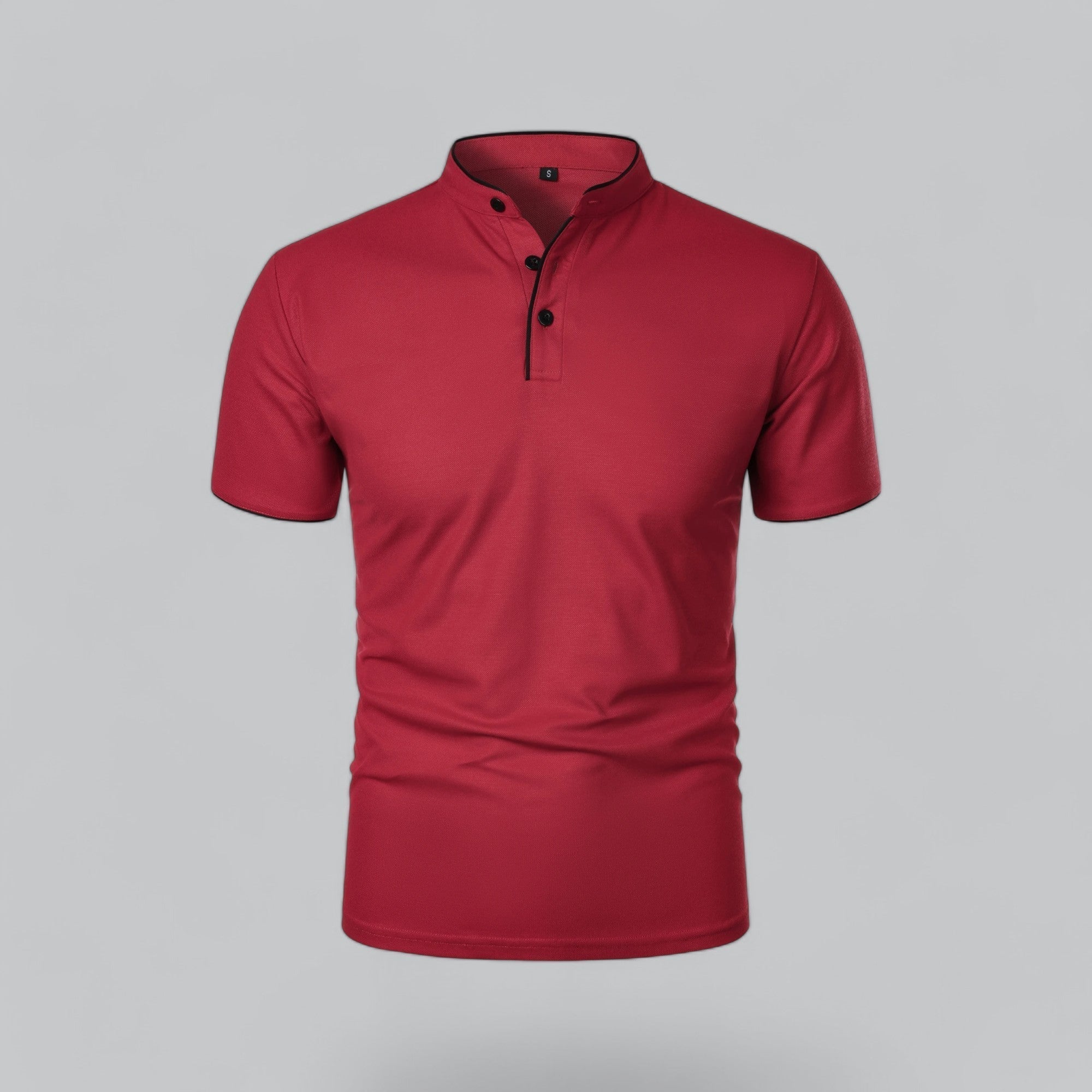 Leandro Collarless Performance Polo Shirt — Lightweight Breathable Casual Top