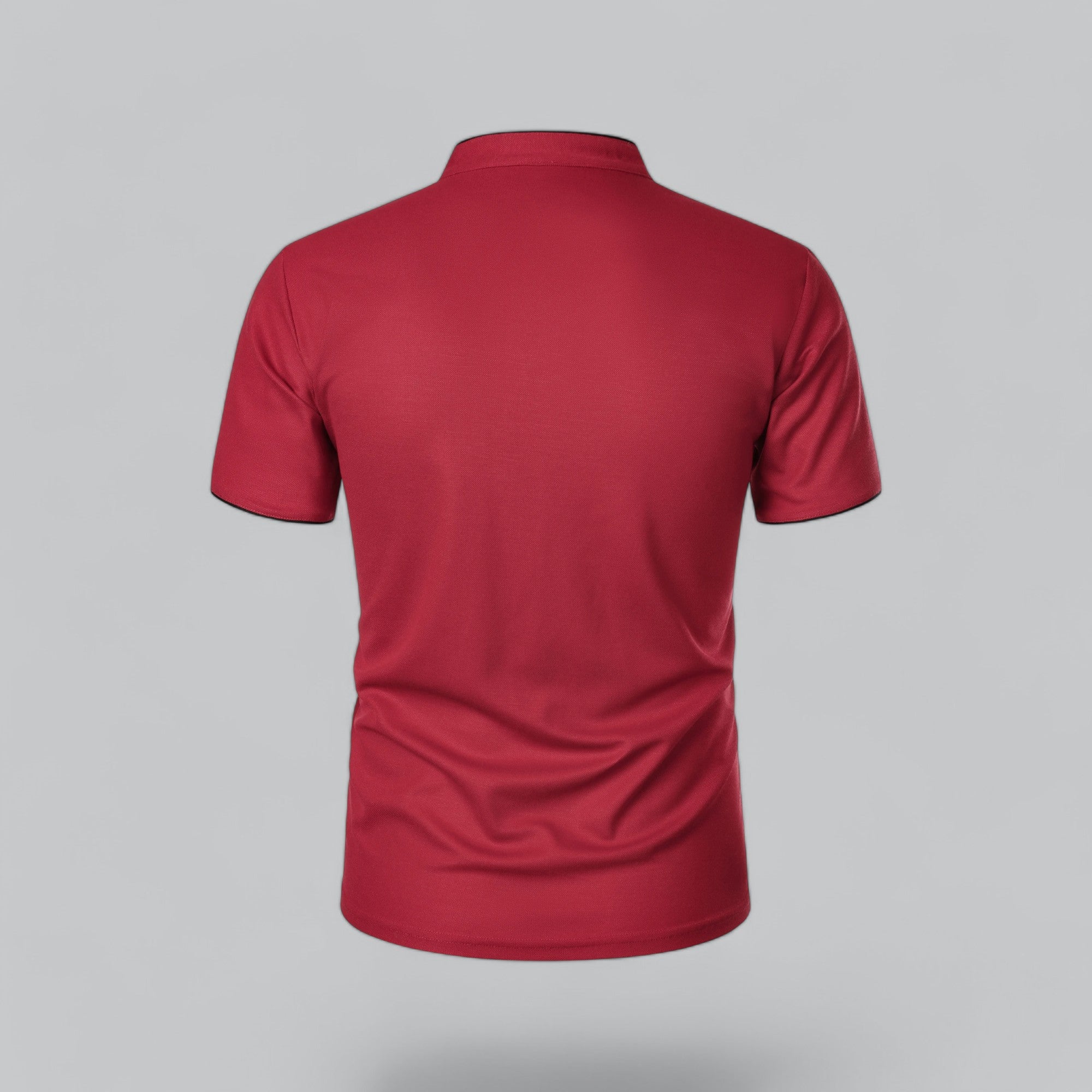 Leandro Collarless Performance Polo Shirt — Lightweight Breathable Casual Top