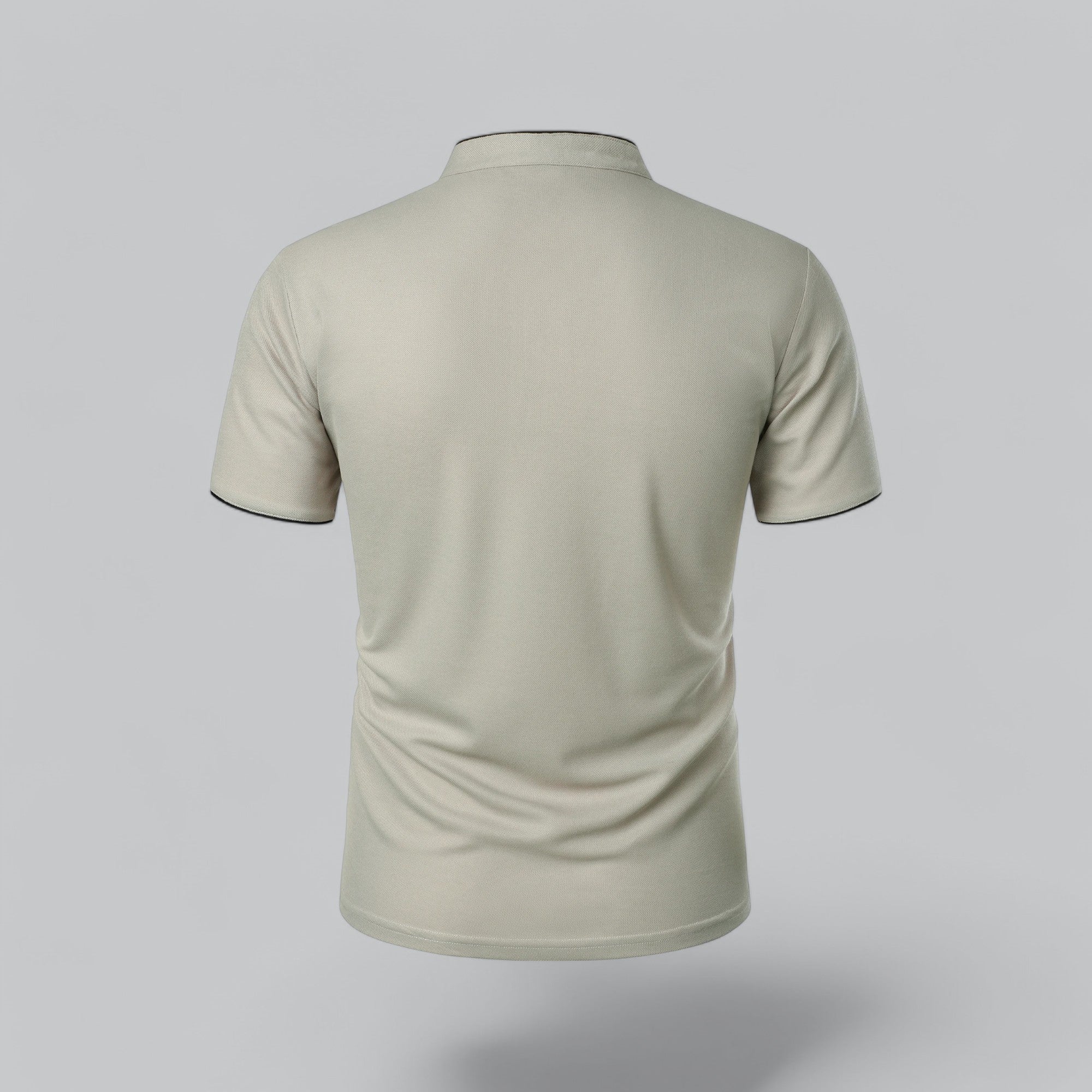 Leandro Collarless Performance Polo Shirt — Lightweight Breathable Casual Top