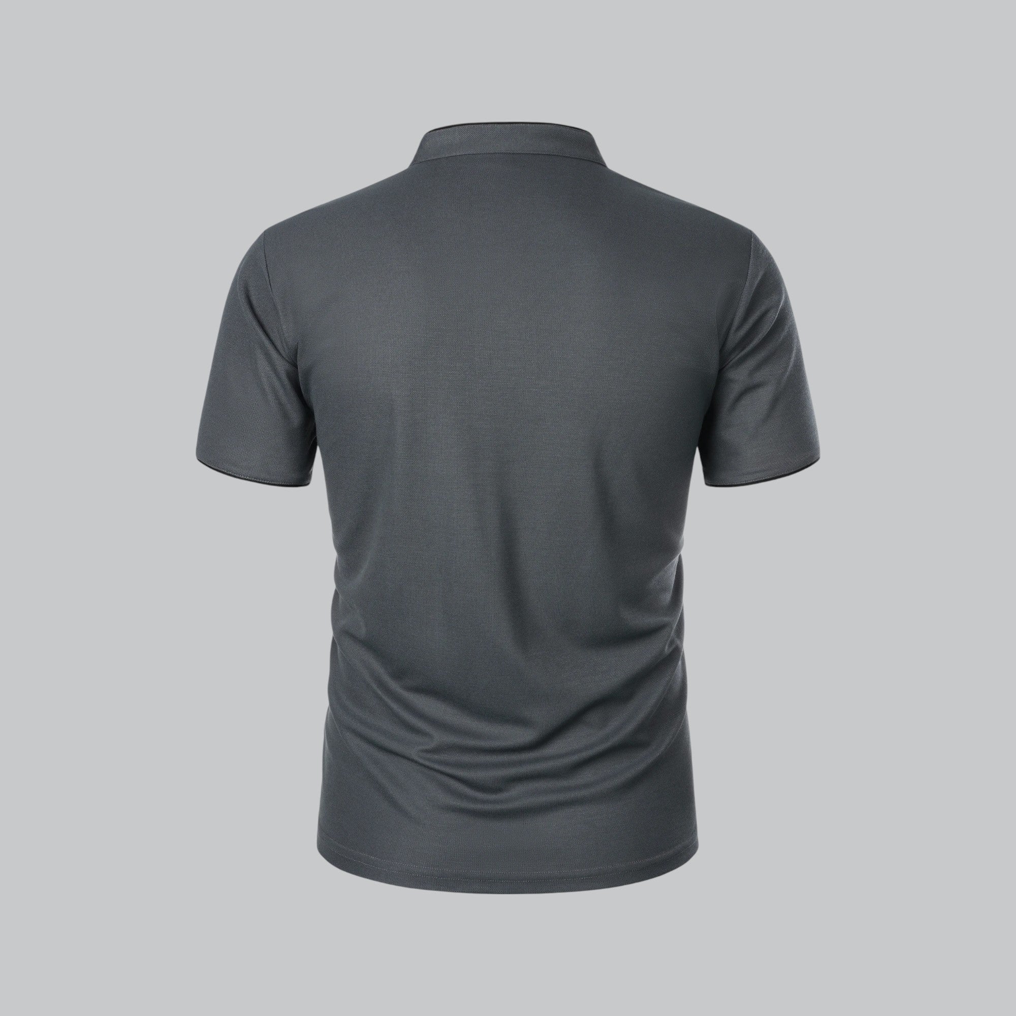 Leandro Collarless Performance Polo Shirt — Lightweight Breathable Casual Top