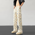 Metro Chic Straight Fit Trousers – Premium Cotton Blend with Unique Pattern 0