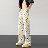 Metro Chic Straight Fit Trousers – Premium Cotton Blend with Unique Pattern 0