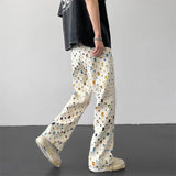 Metro Chic Straight Fit Trousers – Premium Cotton Blend with Unique Pattern 1