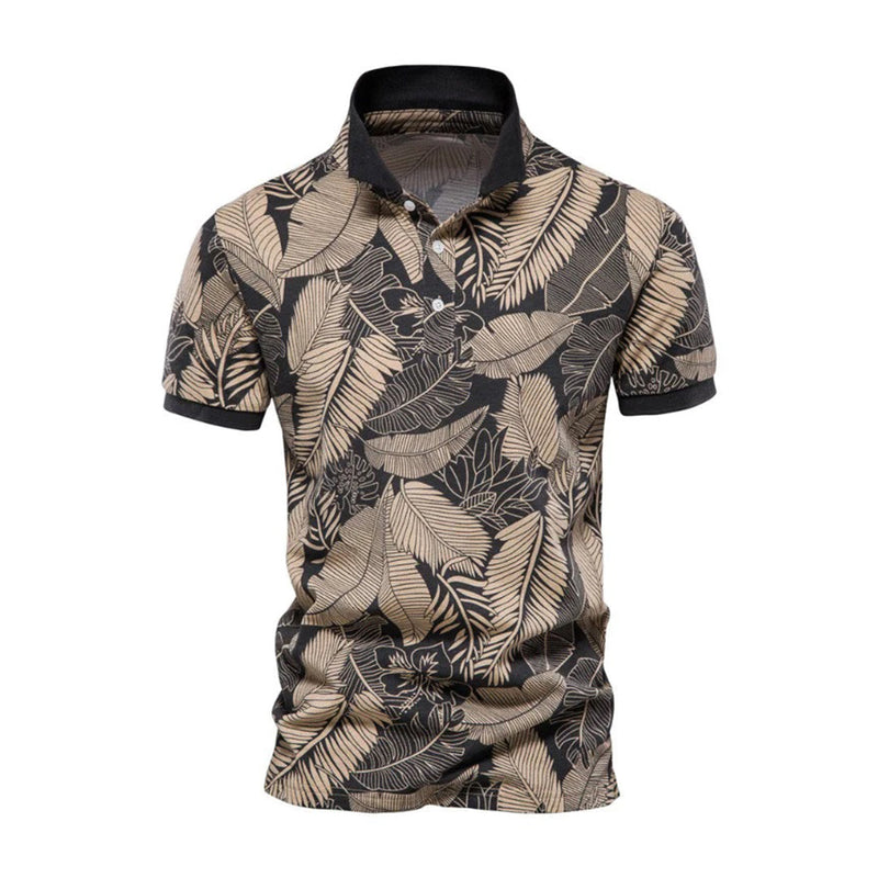Miami Tropical Slim Fit Polo Shirt – Breathable Fiber Blend for Summer Style 1