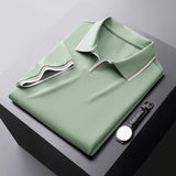 Milan Tailored Mens Polo Shirt – Luxurious Mulberry Silk Blend with Classic V-Neck 1
