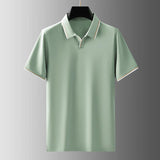 Milan Tailored Mens Polo Shirt – Luxurious Mulberry Silk Blend with Classic V-Neck 2