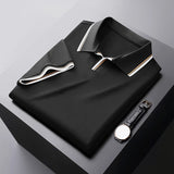 Milan Tailored Mens Polo Shirt – Luxurious Mulberry Silk Blend with Classic V-Neck 7
