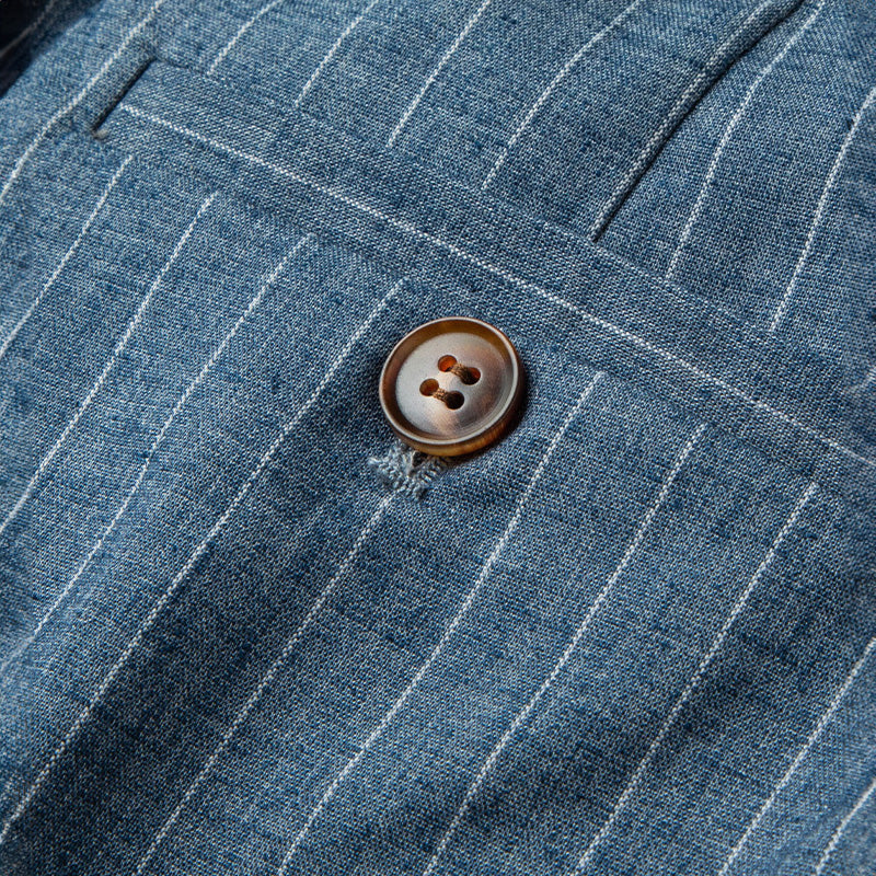 Renzo Linen Pants – Men’s Straight Leg Trousers with Elastic Waistband