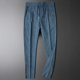 Renzo Linen Pants – Men’s Straight Leg Trousers with Elastic Waistband