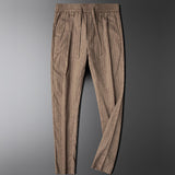 Renzo Linen Pants – Men’s Straight Leg Trousers with Elastic Waistband