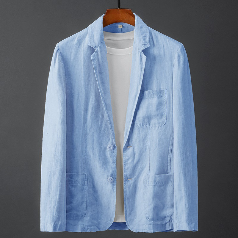 Montana Relaxed Linen Blazer – Breezy Sky Blue for Smart-Casual Style 1