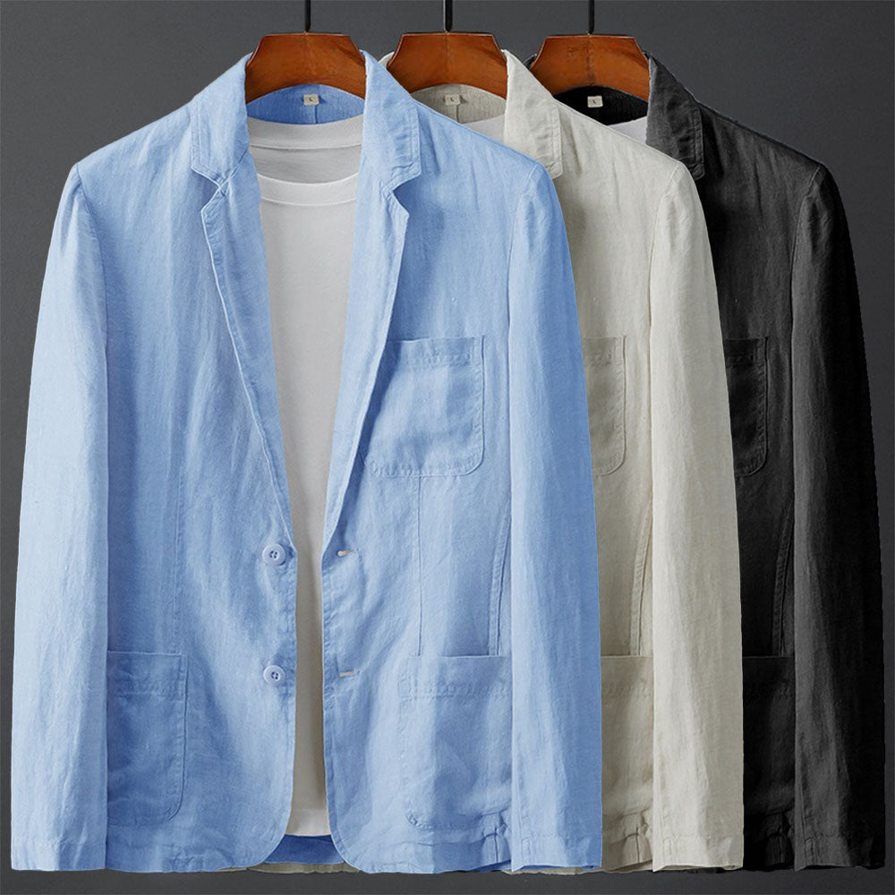 Montana Relaxed Linen Blazer – Breezy Sky Blue for Smart-Casual Style 4