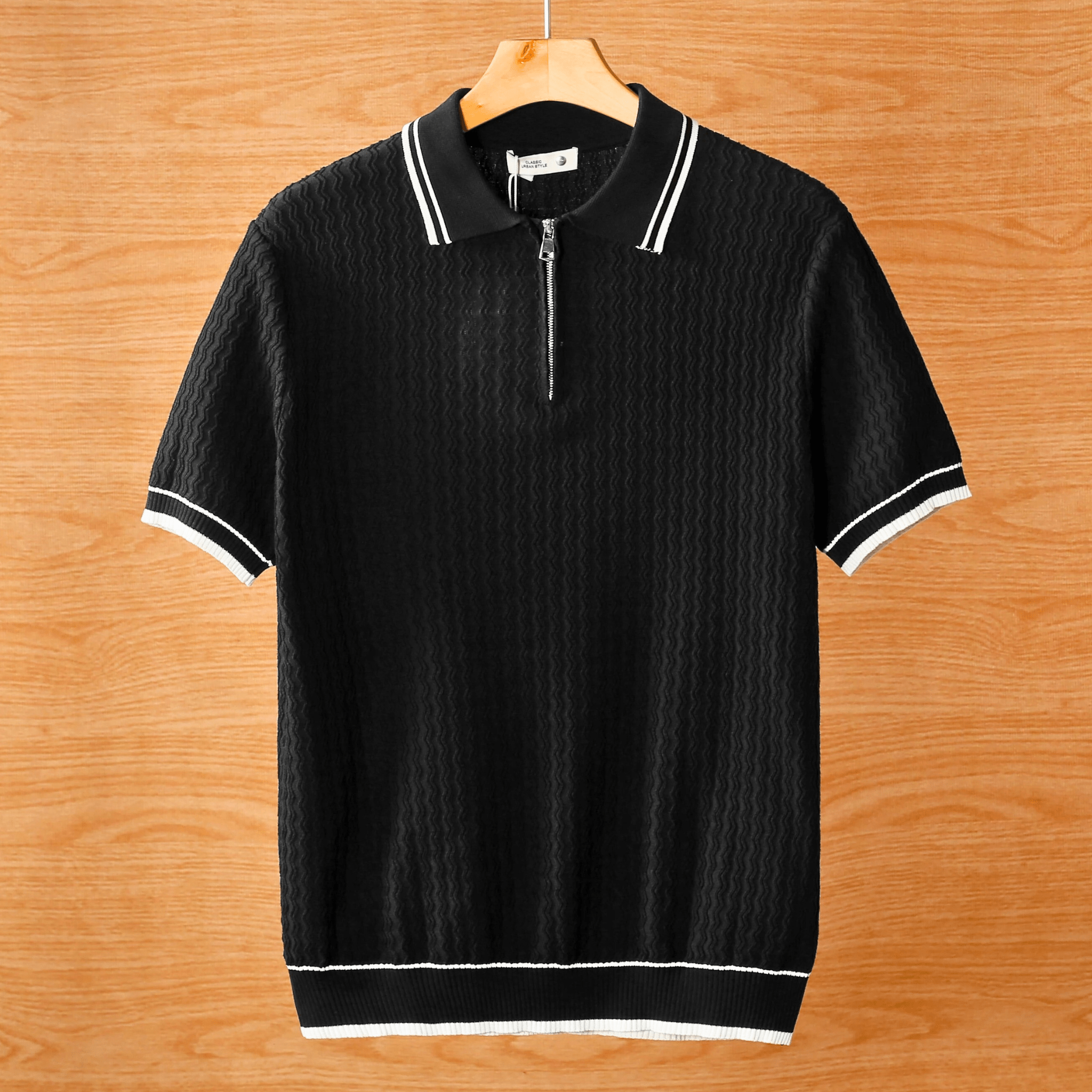 Nashville Slim Fit Polo Shirt – Premium Textured Knit with Half-Zip Collar 2