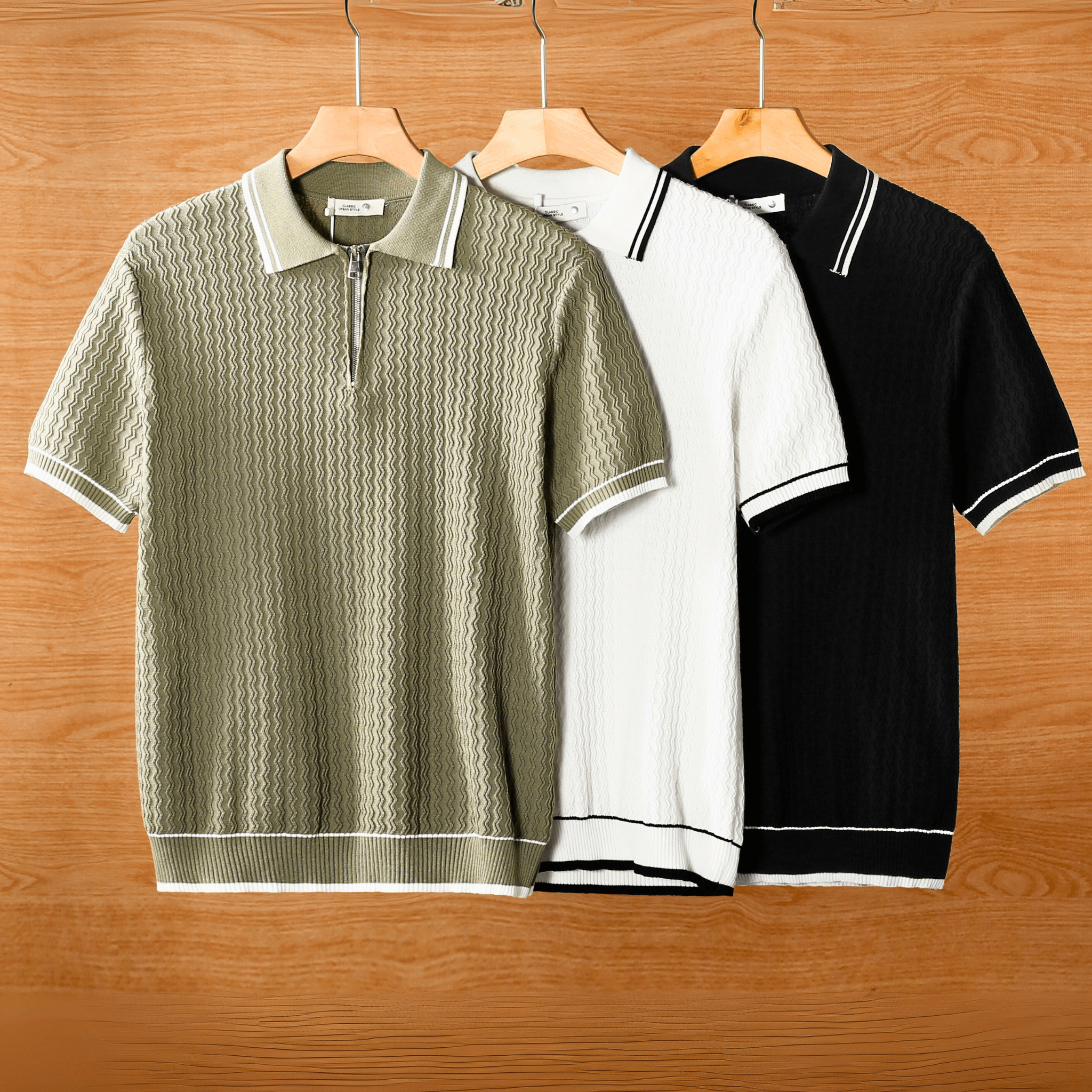 Nashville Slim Fit Polo Shirt – Premium Textured Knit with Half-Zip Collar 3