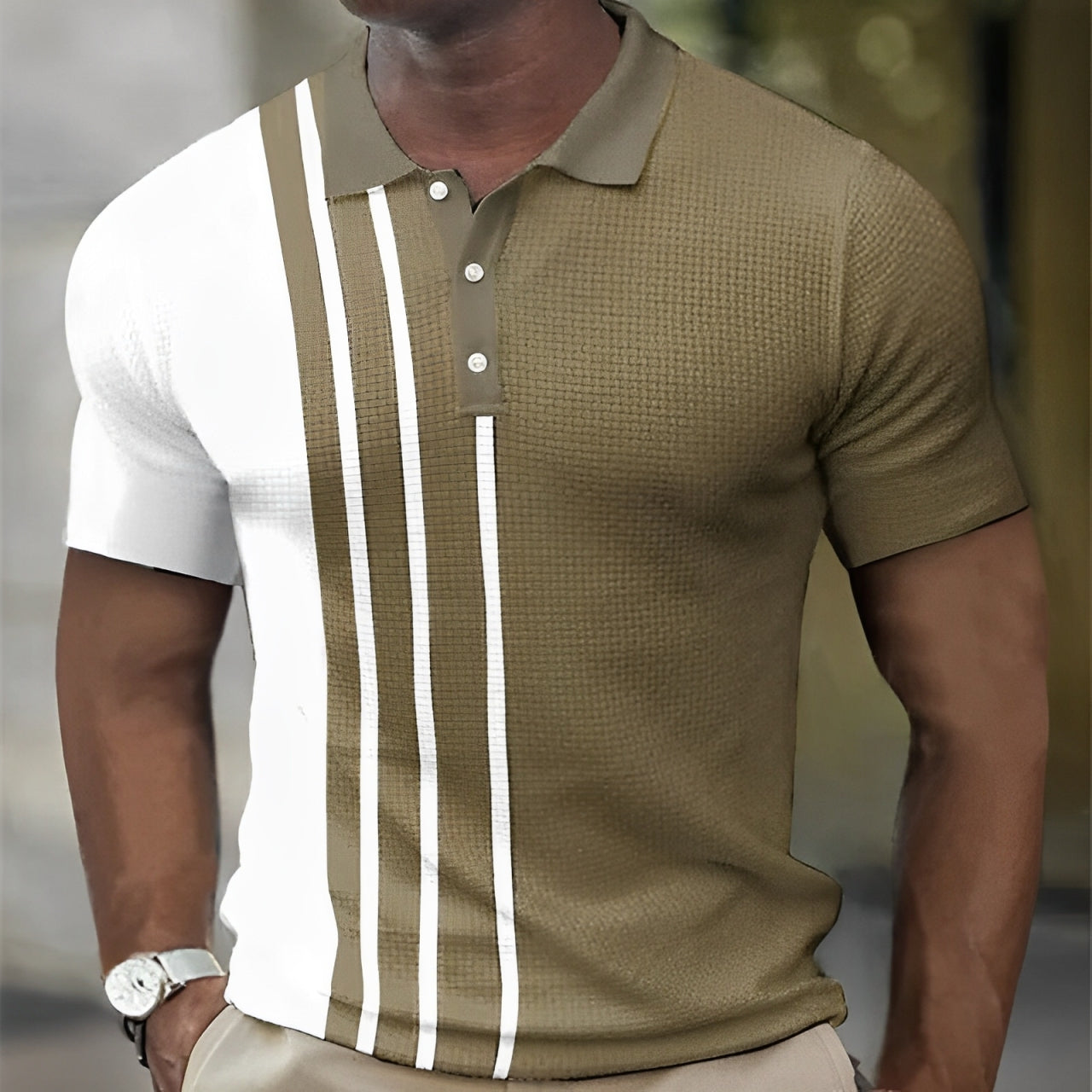 Nashville Striped Golf Polo Shirt – Soft Cotton Blend with Structured Collar 0