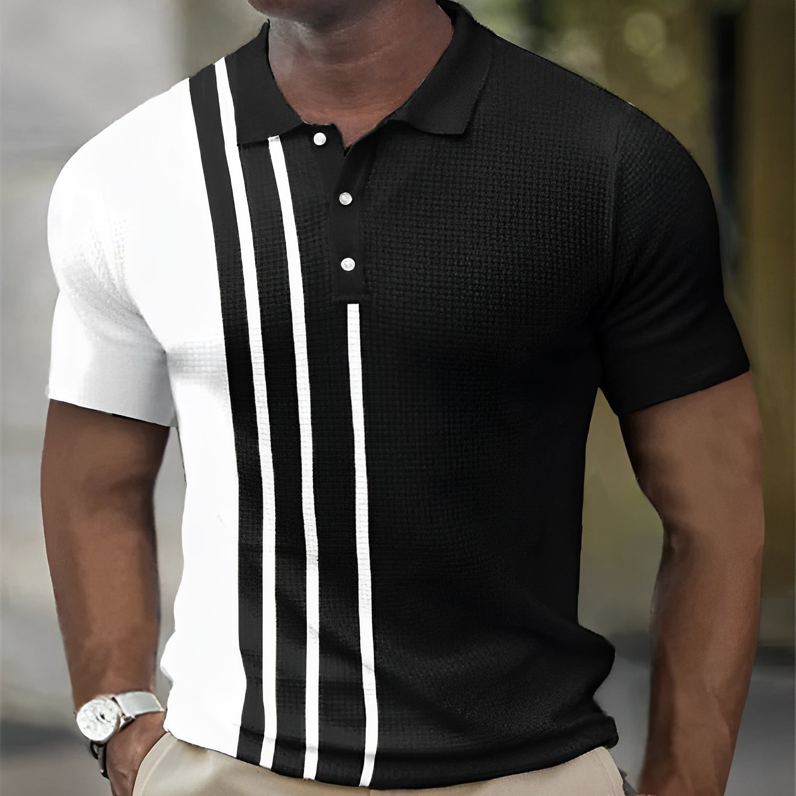 Nashville Striped Golf Polo Shirt – Soft Cotton Blend with Structured Collar 2