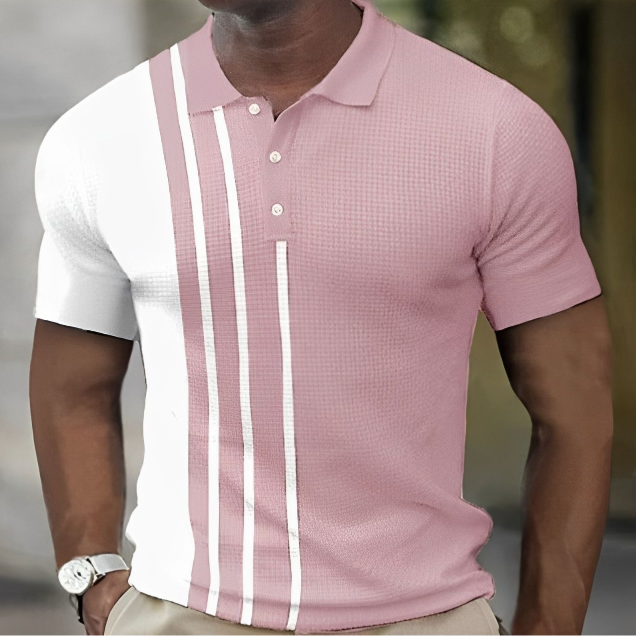 Nashville Striped Golf Polo Shirt – Soft Cotton Blend with Structured Collar 3
