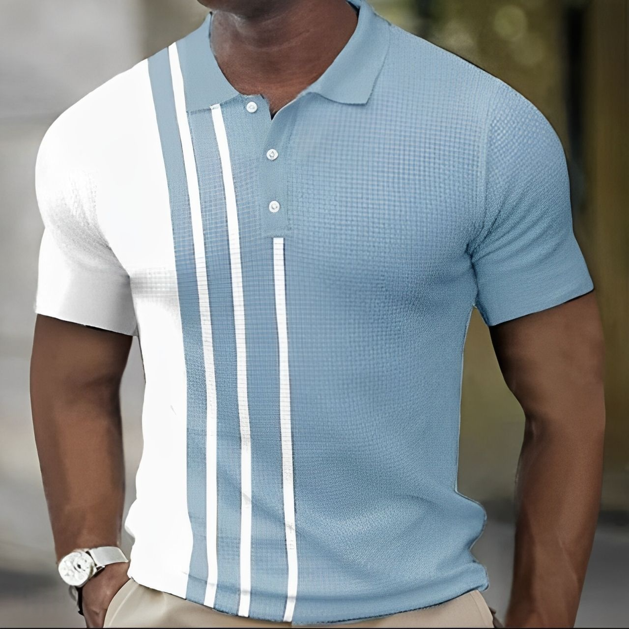 Nashville Striped Golf Polo Shirt – Soft Cotton Blend with Structured Collar 4