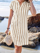 Nina Striped Summer Dress – Lightweight Linen Blend with Relaxed Fit 1