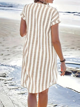 Nina Striped Summer Dress – Lightweight Linen Blend with Relaxed Fit 2