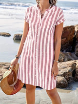 Nina Striped Summer Dress – Lightweight Linen Blend with Relaxed Fit 3