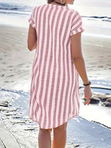 Nina Striped Summer Dress – Lightweight Linen Blend with Relaxed Fit 4