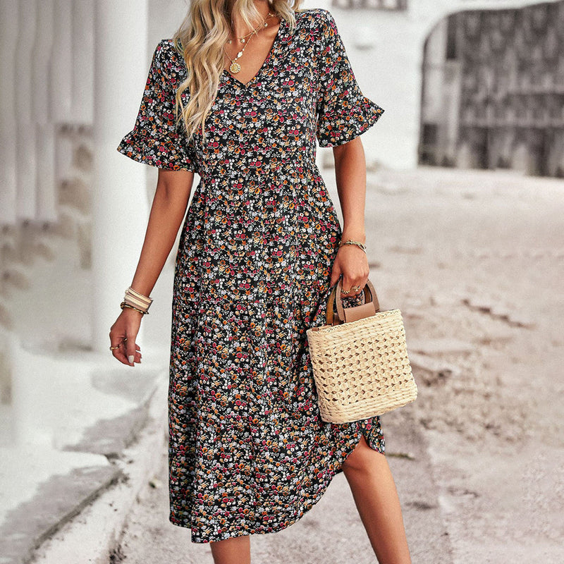Nora Floral Summer Dress – Lightweight Polyester with Flattering Midi Fit 1
