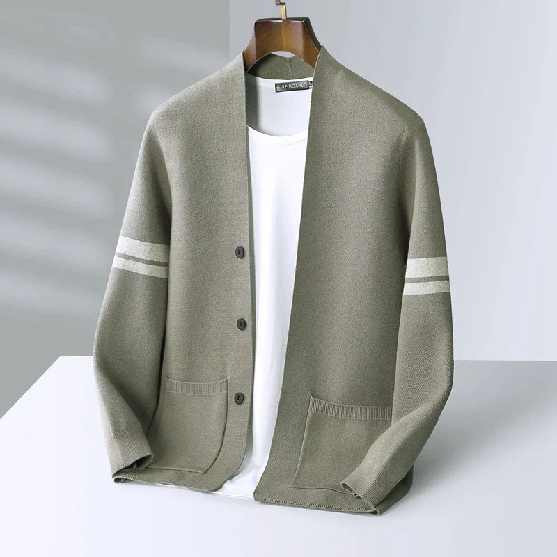 Carlo Men’s Cardigan – Merino Wool Blend with Tailored Fit