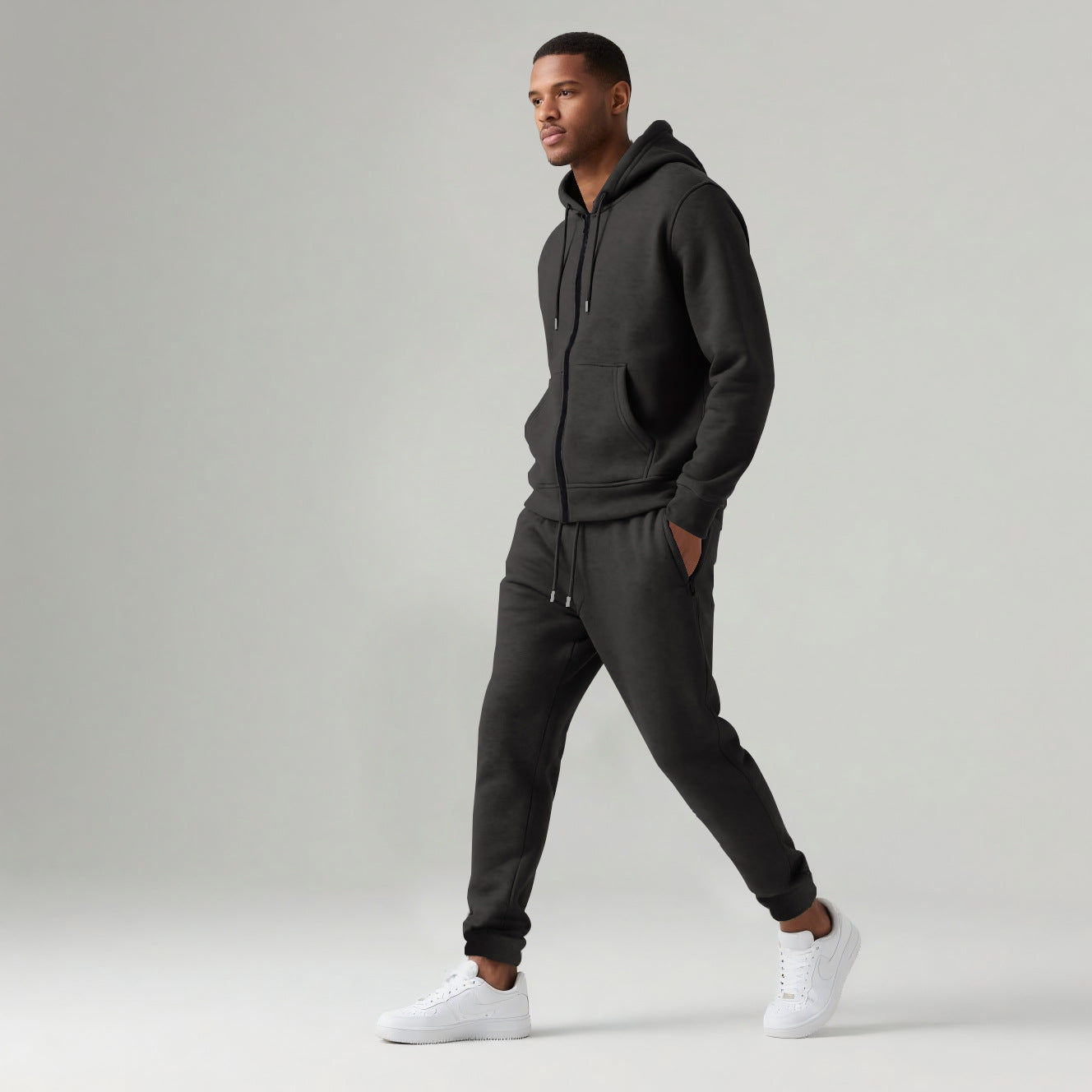 Sawyer Men’s Tracksuit Set – Heavyweight Brushed Fleece Cotton with Tapered Joggers