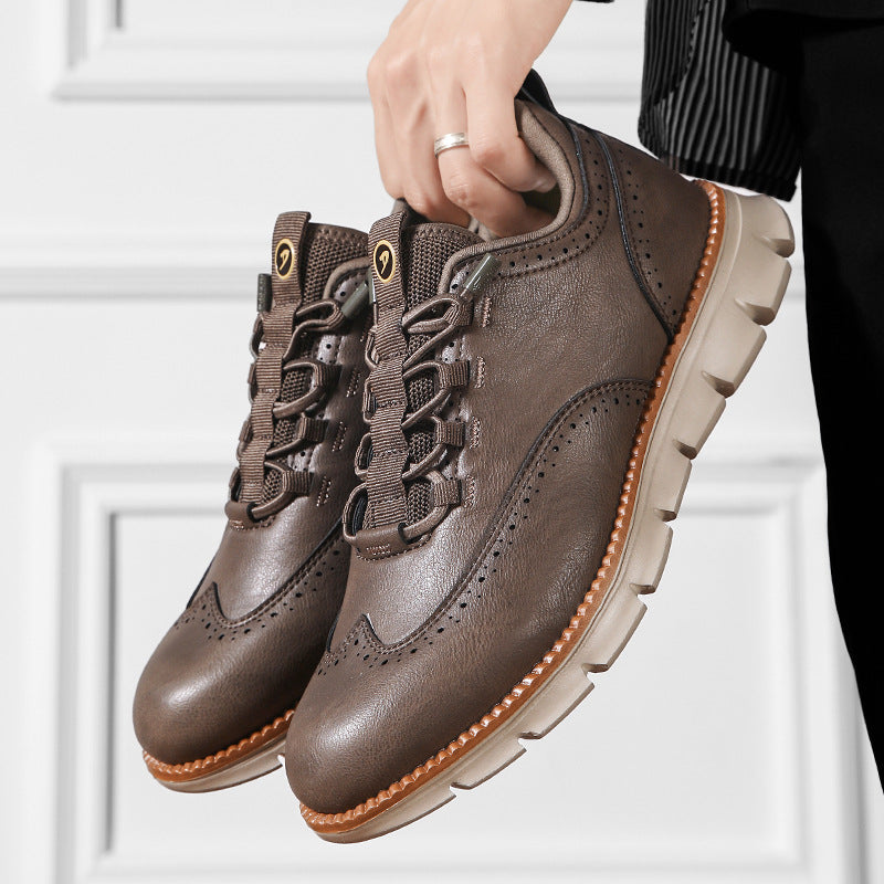 Rhett Men’s Leather Sneakers – Genuine Leather with Lightweight Cushioned Sole