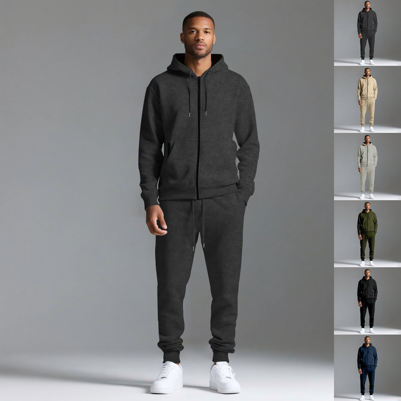 Sawyer Men’s Tracksuit Set – Heavyweight Brushed Fleece Cotton with Tapered Joggers