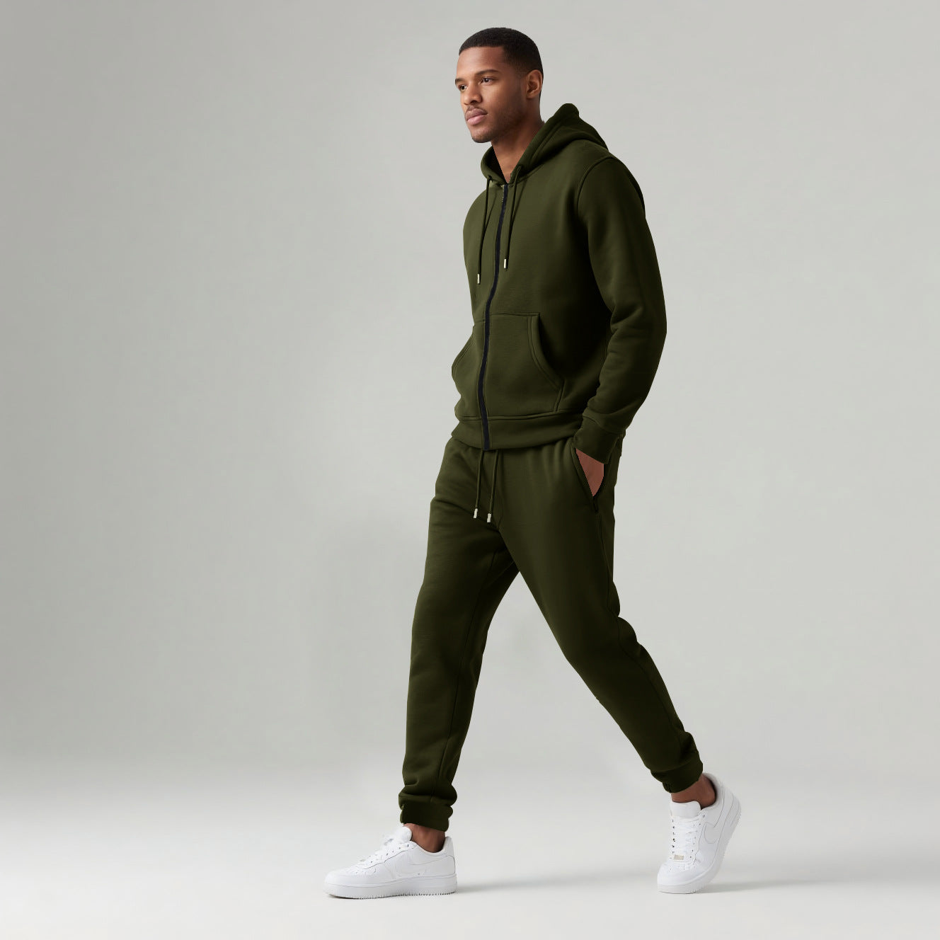 Sawyer Men’s Tracksuit Set – Heavyweight Brushed Fleece Cotton with Tapered Joggers